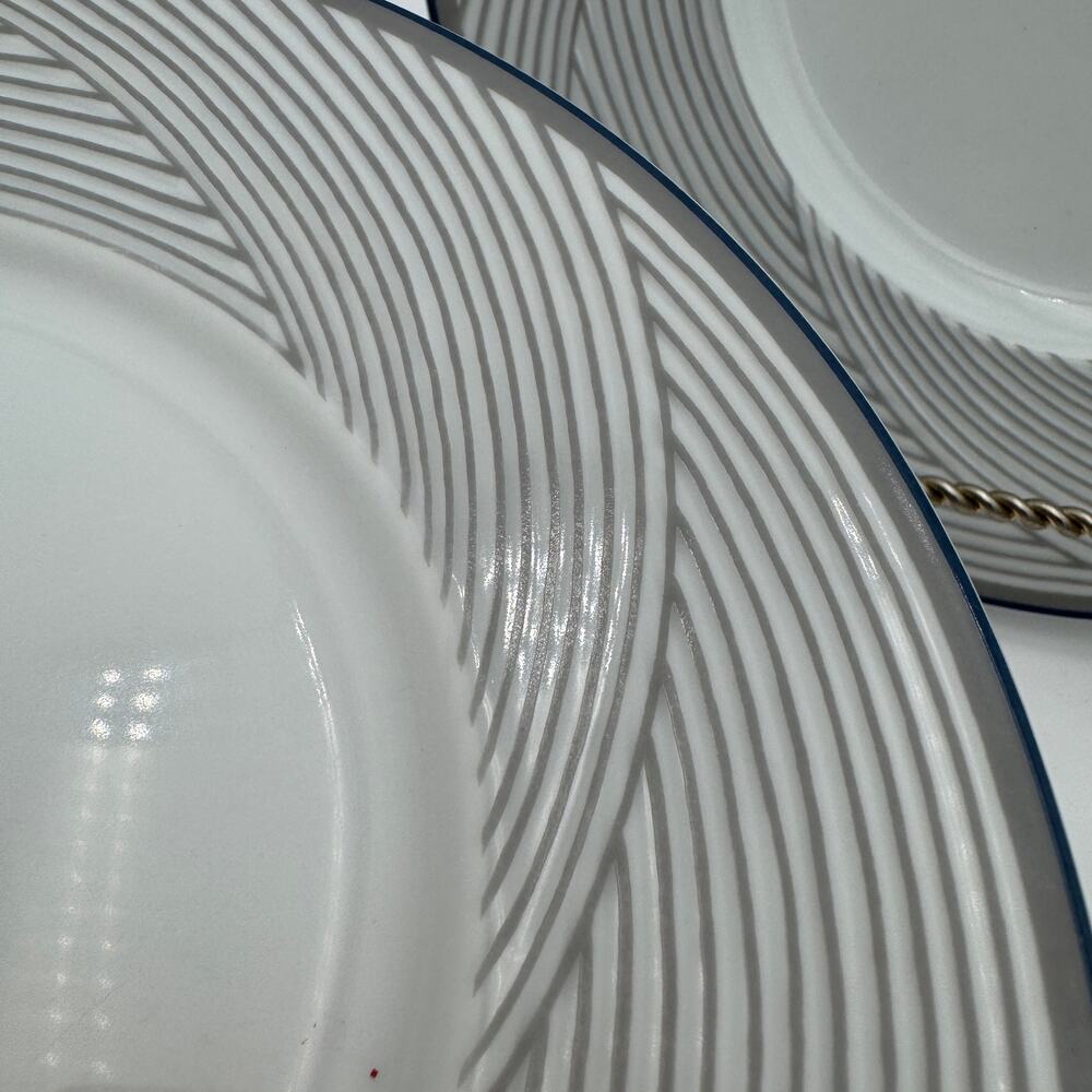 Vintage Salad Plates in Twill Blue by Dansk Set of 4, 9 inch